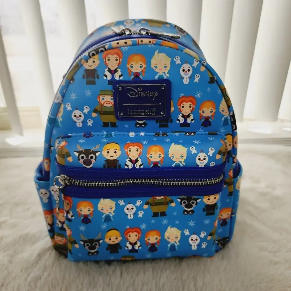 Loungefly Disney Frozen Chibi Mini Backpack Blue NWT Elsa Anna Olaf NEW